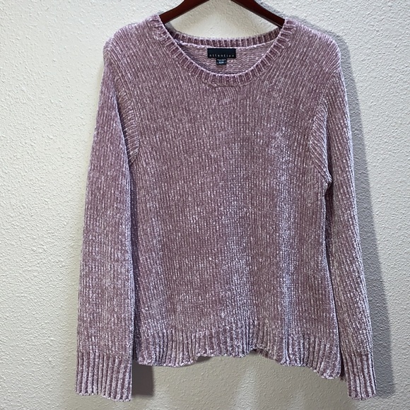 attention Sweaters - Attention light lavender super soft chenille thick knit sweater Sz XL scoop neck